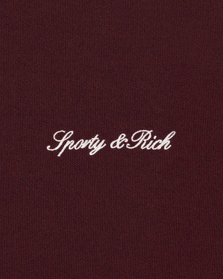 Signature Logo Retro Track Short - Bordeaux/White