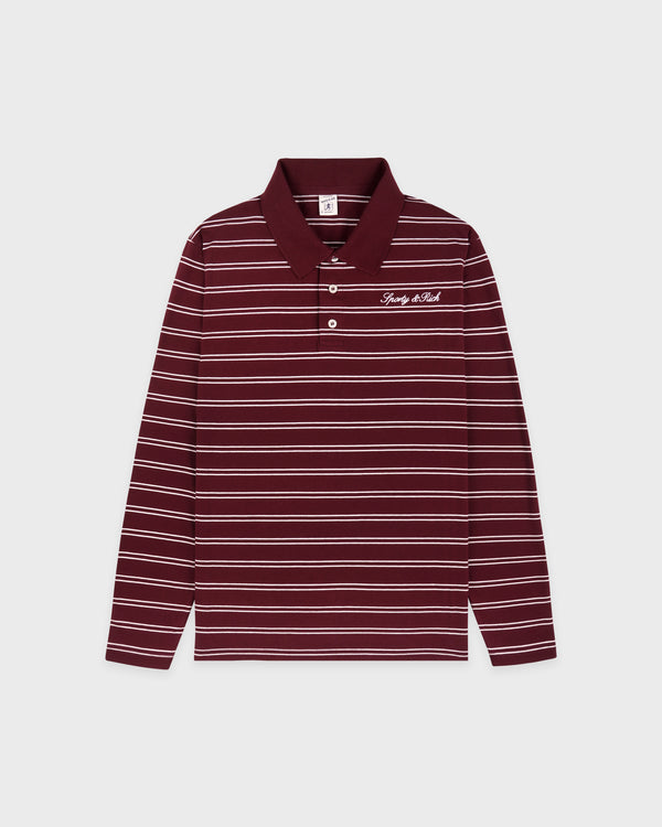 Signature Logo Easy Polo - Bordeaux/White