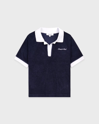 Signature Logo Terry Polo - Navy/White