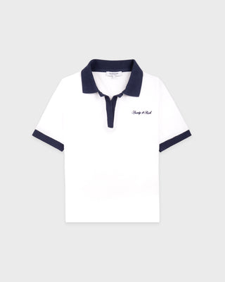 Signature Logo Terry Polo - White/Navy