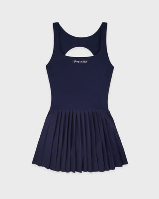 Signature Logo Court Dress - Navy/White