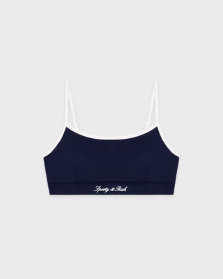 Signature Logo Athletic Bra - Navy/White