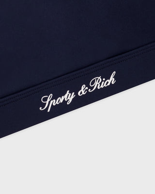 Signature Logo Athletic Bra - Navy/White