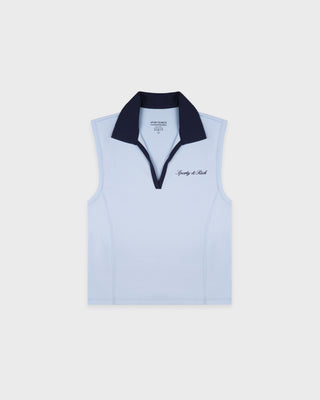 Signature Logo Sports Polo Vest - Ciel/Navy
