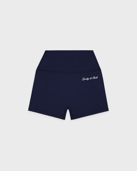 Signature Logo Mini Biker Short - Navy/White