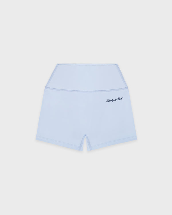 Signature Logo Mini Biker Short - Ciel/Navy