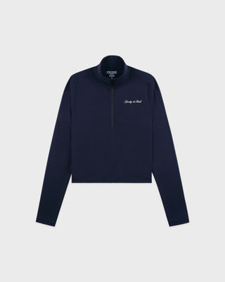 Signature Logo Sports Quarter Zip - Navy