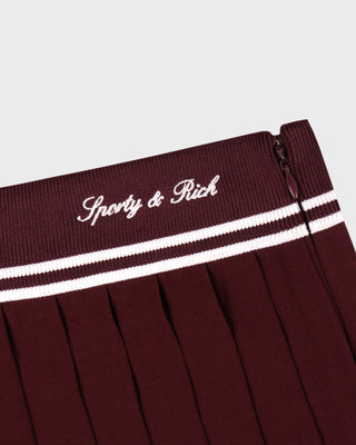 Signature Logo Abigail Skirt - Bordeaux/White