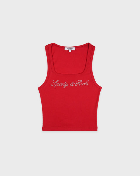 Signature Logo Krystal Tank - Red/Crystal