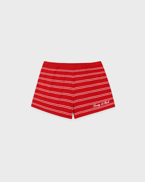 【M】Signature Script Logo Water Short Red Signature Logo Short Short - Ruby – Sporty & Rich