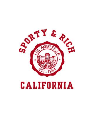 California Emblem Soft Ringer Tee - White/Ruby