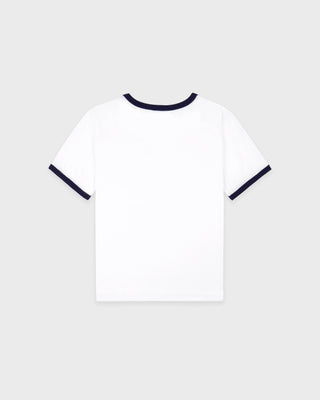 California Emblem Soft Ringer Tee - White/Dark Navy