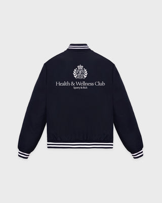 H&W Crest Oversized Varsity Jacket - Dark Navy