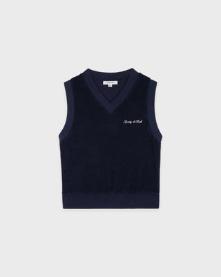 Signature Logo Terry Vest - Dark Navy