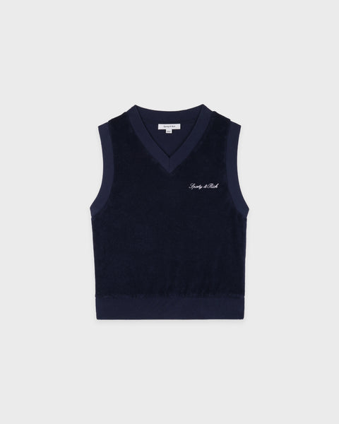 Signature Logo Terry Vest - Dark Navy