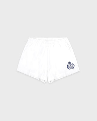 White boxer briefs with a small logo on a light gray background