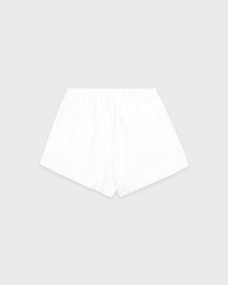 NY Crest Embroidered Disco Short - White/Light Navy