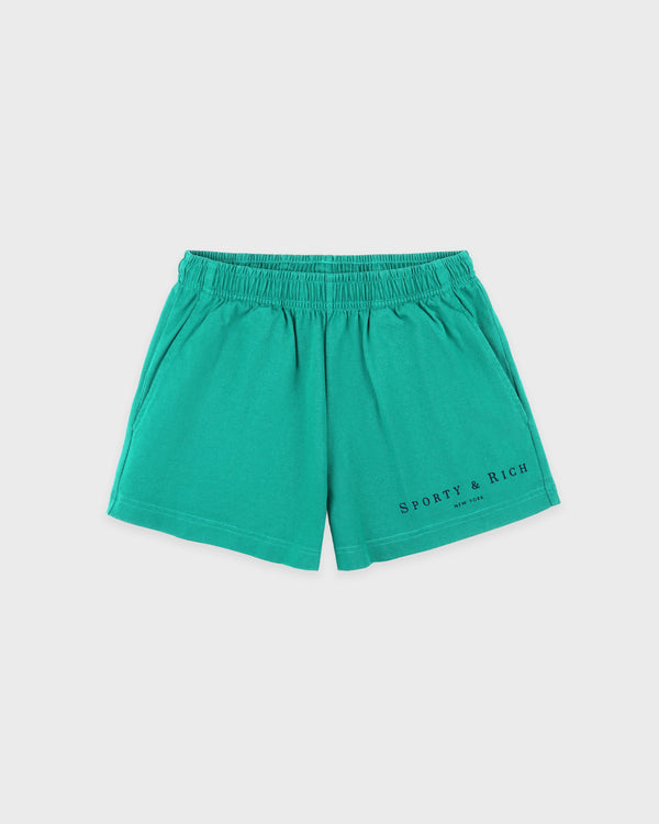 Title Embroidered Disco Short - Amalfi Green/Light Navy