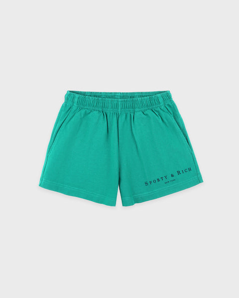 Title Embroidered Disco Short - Amalfi Green/Light Navy