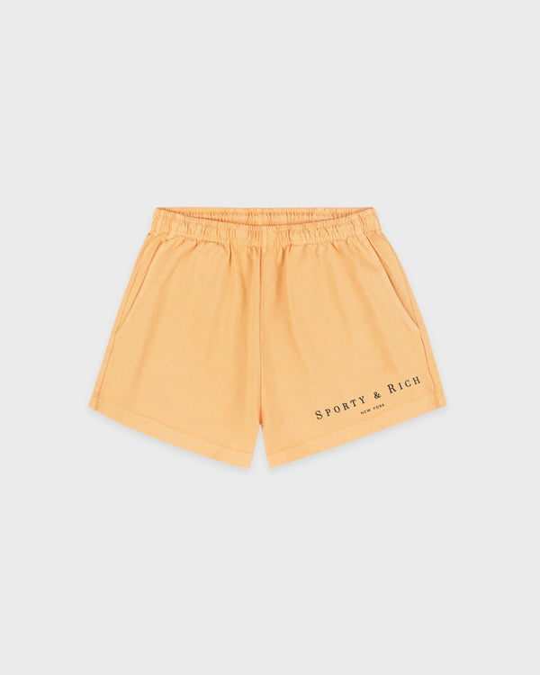 Title Embroidered Disco Short - Limone/Light Navy