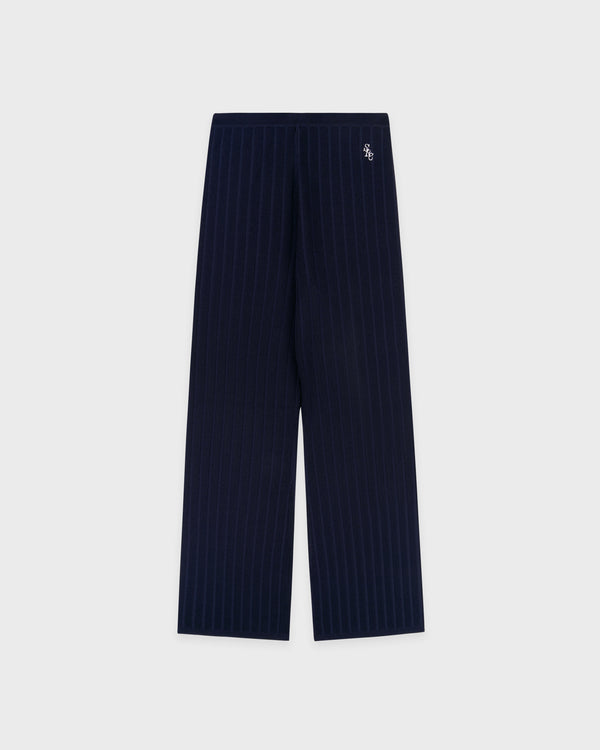 SRC Ribbed Trousers - Dark Navy/White