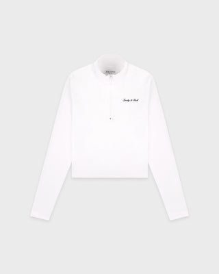 Signature Logo Sports Quarter Zip - White/Black