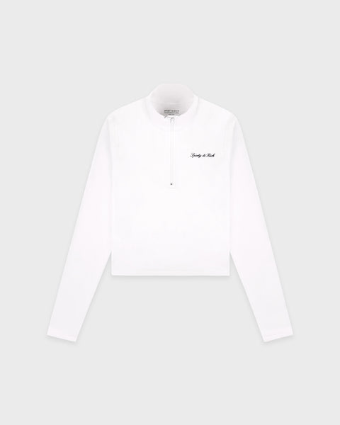 Signature Logo Sports Quarter Zip - White/Black