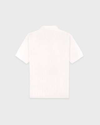 SRC Ribbed Polo - Ecru/Navy