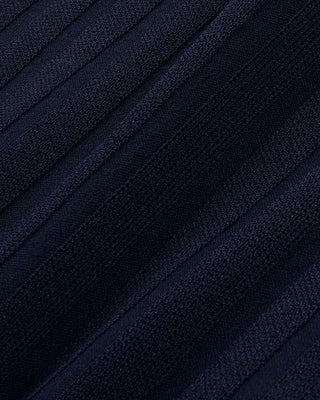 SRC Ribbed Cardigan - Dark Navy/White
