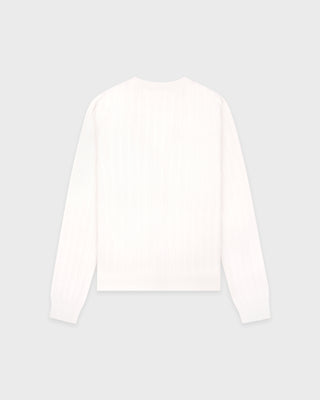 SRC Ribbed Cardigan - Ecru/Navy