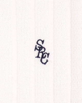 SRC Ribbed Cardigan - Ecru/Navy