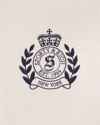 NY Crest Knitted Sweater - Ecru/Navy