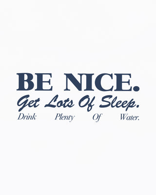 Be Nice Soft Ringer Tee - White/Light Navy
