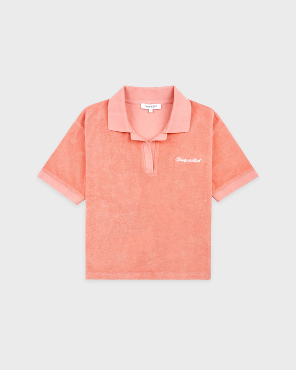 Signature Logo Terry Polo - Flamingo/White