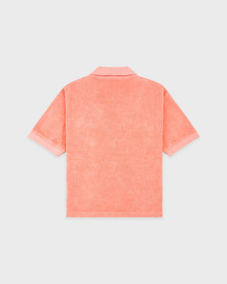 Signature Logo Terry Polo - Flamingo/White
