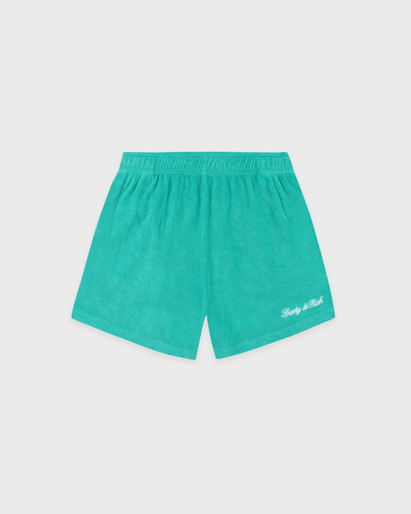 Signature Logo Terry Short - Amalfi Green/White