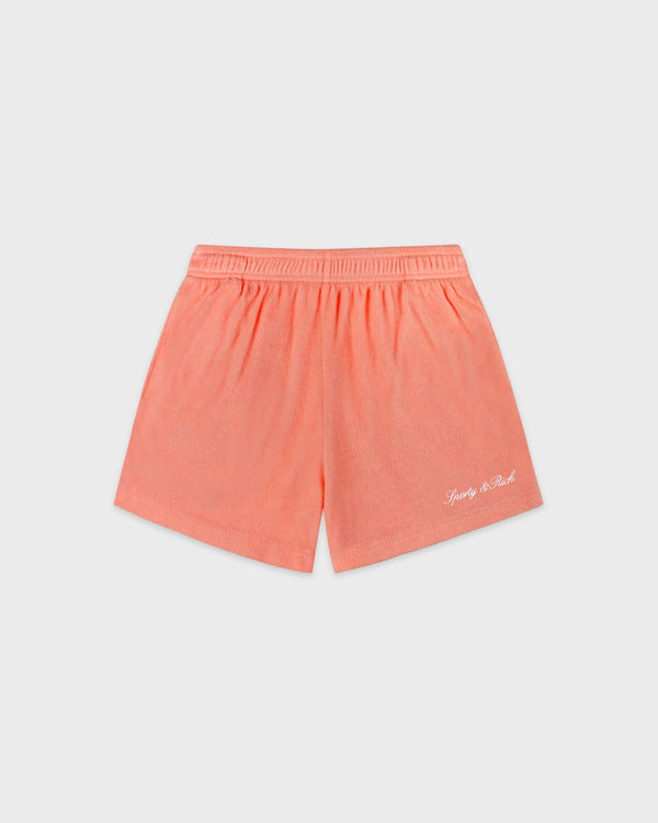 Signature Logo Terry Short - Flamingo/White