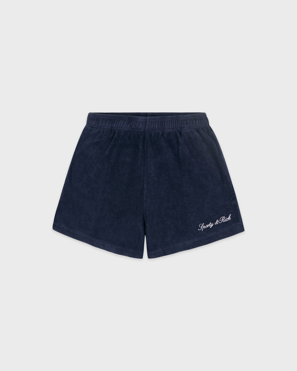 Signature Logo Terry Short - Light Navy/White