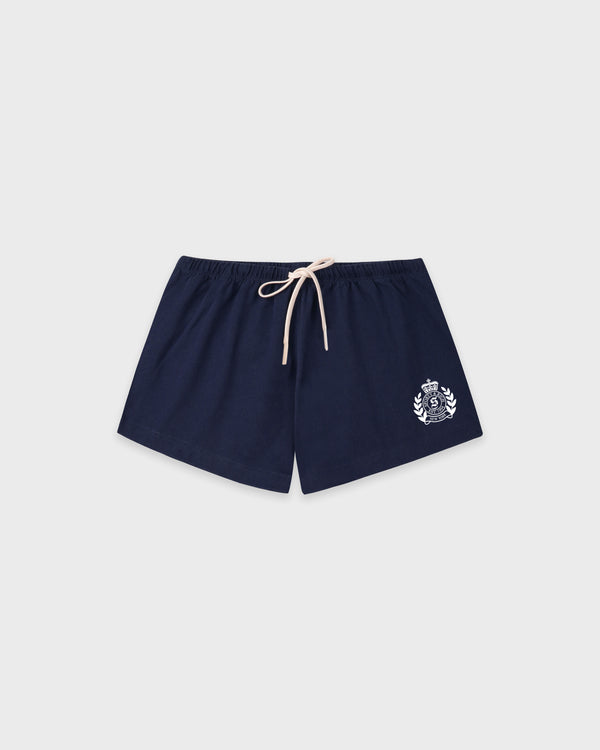 NY Crest Lounge Short - Light Navy/White