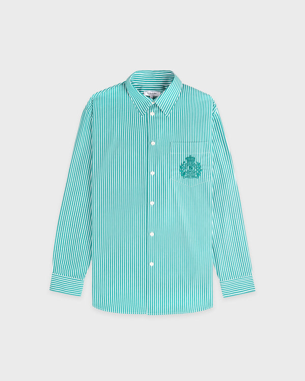 NY Crest Oversized Shirt - Amalfi Green Striped