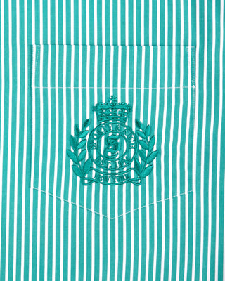 NY Crest Oversized Shirt - Amalfi Green Striped