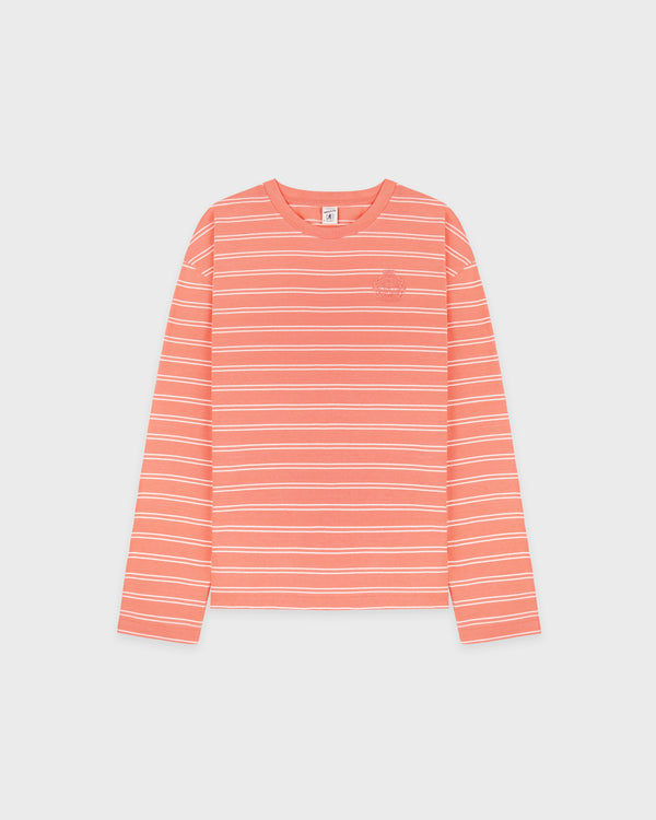 NY Crest Easy Longsleeve - Flamingo Striped/Flamingo