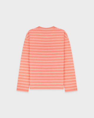 NY Crest Easy Longsleeve - Flamingo Striped/Flamingo