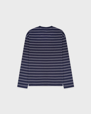 NY Crest Easy Longsleeve - Light Navy Striped/Light Navy
