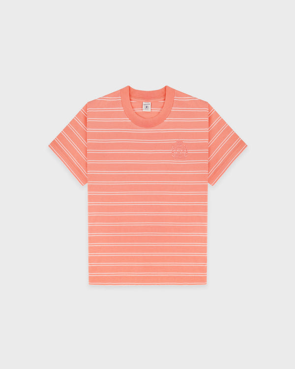 NY Crest T-Shirt - Flamingo Striped/Flamingo