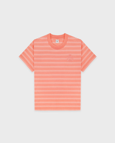NY Crest T-Shirt - Flamingo Striped/Flamingo