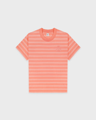 NY Crest T-Shirt - Flamingo Striped/Flamingo