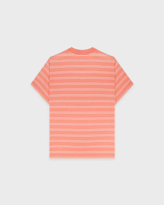 NY Crest T-Shirt - Flamingo Striped/Flamingo