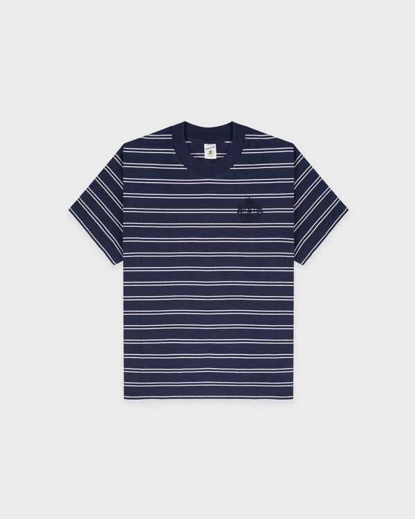 NY Crest T-Shirt - Light Navy Striped/Light Navy