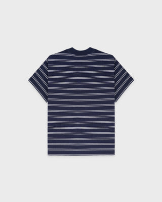 NY Crest T-Shirt - Light Navy Striped/Light Navy